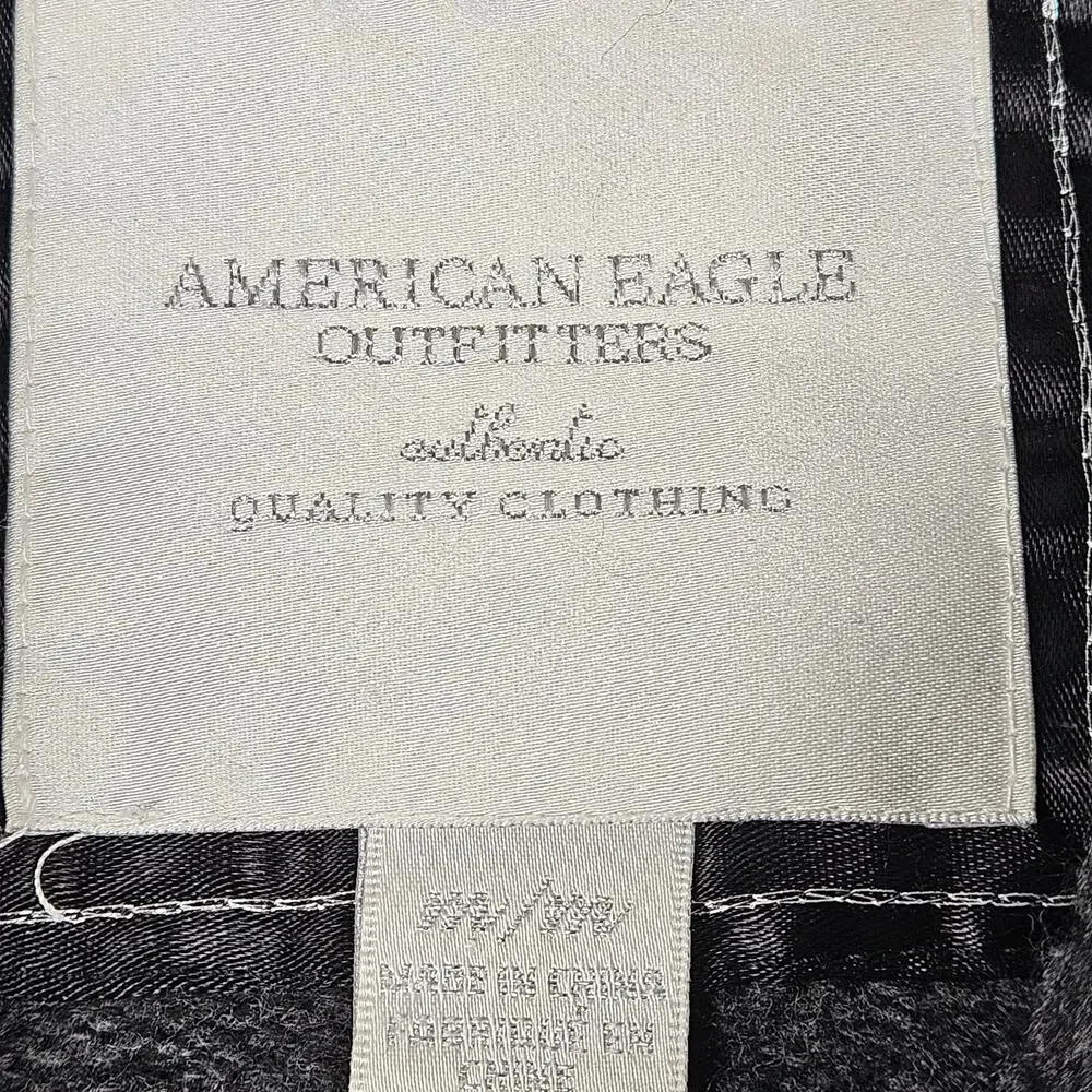 American Eagle Outfitters Womens M Shawl Collar Sweater Gray Cotton‎ Blend Knit